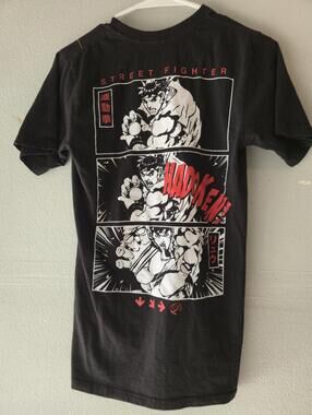 STREET FIGHTER RYU BLACK GRAPHIC T SHIRT MENS SIZE SMALL NEW